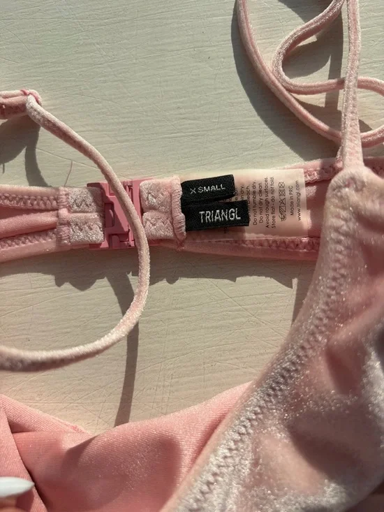 Triangl light pink velvet bikini - Picture 3 of 5